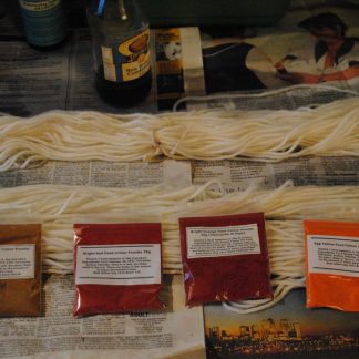 Yarn and Food Colouring ready for dyeing